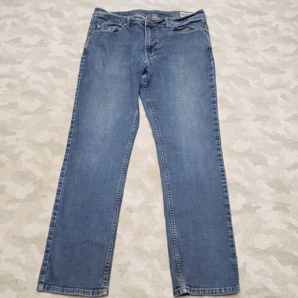 Buffalo David Button Jeans Mens 36x32 Blue Jackson X Denim Medium Wash Stretch